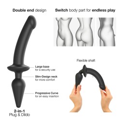 Gode Strap-on-me  Plug-in Semi-Realistic Noir XXL