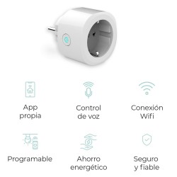 Prise Intelligente KSIX Smart Energy Mini WIFI 250V Blanc