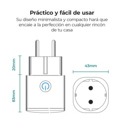 Prise Intelligente KSIX Smart Energy Mini WIFI 250V Blanc