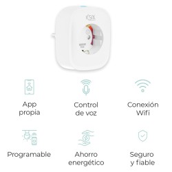 Prise Intelligente KSIX Smart Energy Slim WIFI 250V Blanc