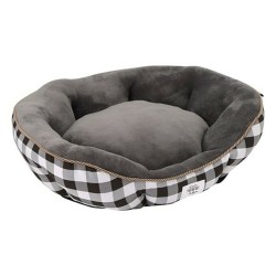 Lit pour Animal Domestique Hearts & Homies Noir Tissu Blanc (75 x 60 x 25 cm)