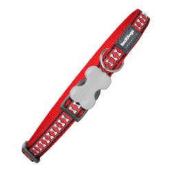 Collier pour Chien Red Dingo Réfléchissant Os Rouge (2,5 x 41-63 cm)