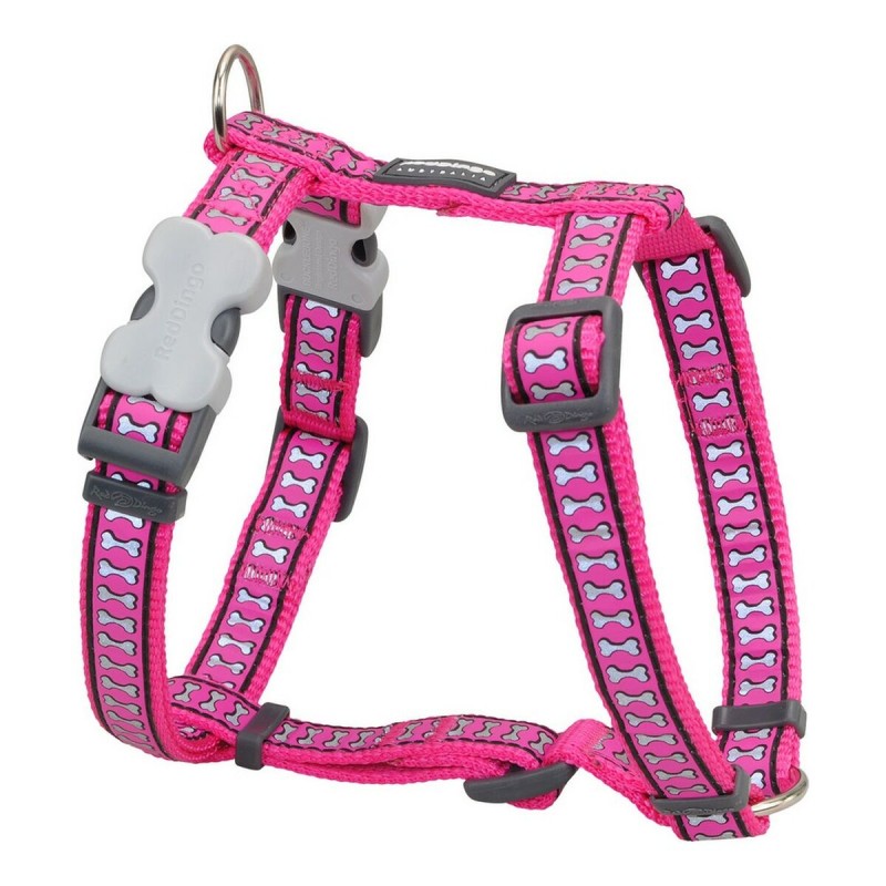 Harnais pour Chien Red Dingo Os Réfléchissant 25-39 cm Fuchsia