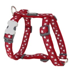 Harnais pour Chien Red Dingo Style Rouge Étoile Blanc 46-76 cm