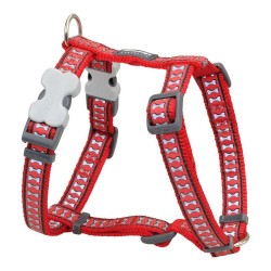 Harnais pour Chien Red Dingo Rouge Os Réfléchissant 30-48 cm