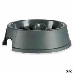 Gamelle à Alimentation Lente pour Animaux de Compagnie Anthracite Plastique (27 x 7,5 x 27 cm) (12 Unités)