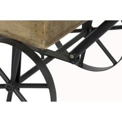 Chariot de Jardin DKD Home Decor 55 x 28,5 x 55 cm Sapin Noir Métal Brun foncé Plante Cottage