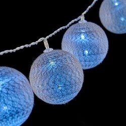 Guirlande de boules LED Ø 6 cm 2 m Gris