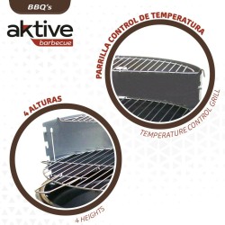 Roues de barbecue au charbon de bois Aktive Noir 51 x 82 x 51 cm