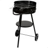 Roues de barbecue au charbon de bois Aktive Noir 42 x 76,5 x 42 cm