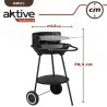 Roues de barbecue au charbon de bois Aktive Noir 42 x 76,5 x 42 cm