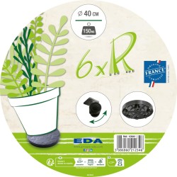 Support à roulettes pour pots de fleurs EDA   Ardoise Ø 40 cm