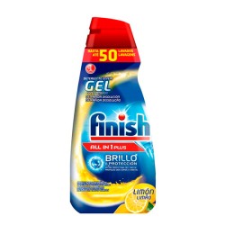 Détergent pour Lave-Vaisselle Finish Gel Tout en 1 Citron 1 L (50 Doses)