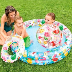 Pataugeoire gonflable pour enfants Intex Tropical Anneaux 150 l 122 x 25 cm (12 Unités)