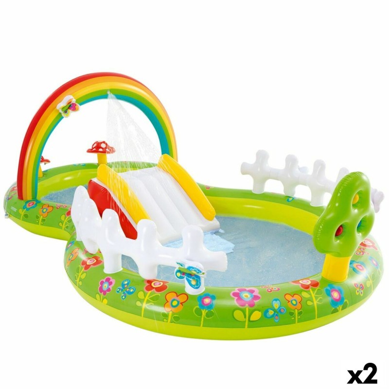 Pataugeoire gonflable pour enfants Intex Parc de jeux Jardin 54 kg 450 L 180 x 104 x 290 cm (2 Unités)