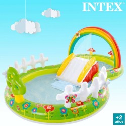 Pataugeoire gonflable pour enfants Intex Parc de jeux Jardin 54 kg 450 L 180 x 104 x 290 cm (2 Unités)