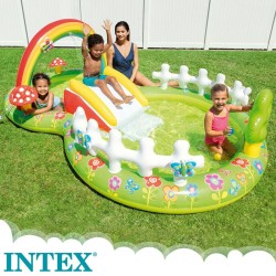 Pataugeoire gonflable pour enfants Intex Parc de jeux Jardin 54 kg 450 L 180 x 104 x 290 cm (2 Unités)