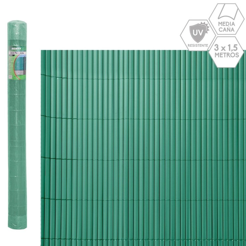 Canisse Vert PVC Plastique 3 x 1,5 cm