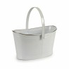 Cache-pot Panier Blanc Argenté Zinc 21,5 x 35 x 35,7 cm (12 Unités)