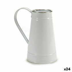 Cache-pot Pot à lait Blanc Argenté Métal 17 x 18,5 x 11,3 cm (24 Unités)