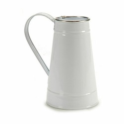 Cache-pot Pot à lait Blanc Argenté Métal 17 x 18,5 x 11,3 cm (24 Unités)