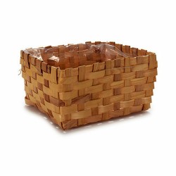 Cache-pot Rectangulaire Marron Canne 21 x 12,5 x 27 cm (12 Unités)