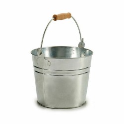 Cache-pot Seau Argenté Bois Zinc 22,5 x 27 x 22 cm (24 Unités)