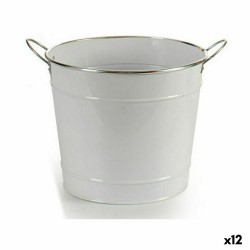 Cache-pot Seau Blanc Argenté Zinc 34,8 x 23 x 27,8 cm (12 Unités)