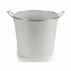 Cache-pot Seau Blanc Argenté Zinc 34,8 x 23 x 27,8 cm (12 Unités)