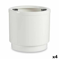 Pot auto-arrosant Blanc polypropylène 32 x 30,5 x 32 cm (4 Unités)