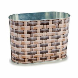 Cache-pot Oblongue Métal osier 12,7 x 15 x 23,5 cm (24 Unités)