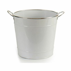 Cache-pot Seau Blanc Argenté Métal 29 x 27 x 37 cm (12 Unités)