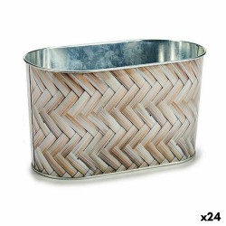 Cache-pot Oblongue Métal osier 11,5 x 12 x 22,5 cm (24 Unités)