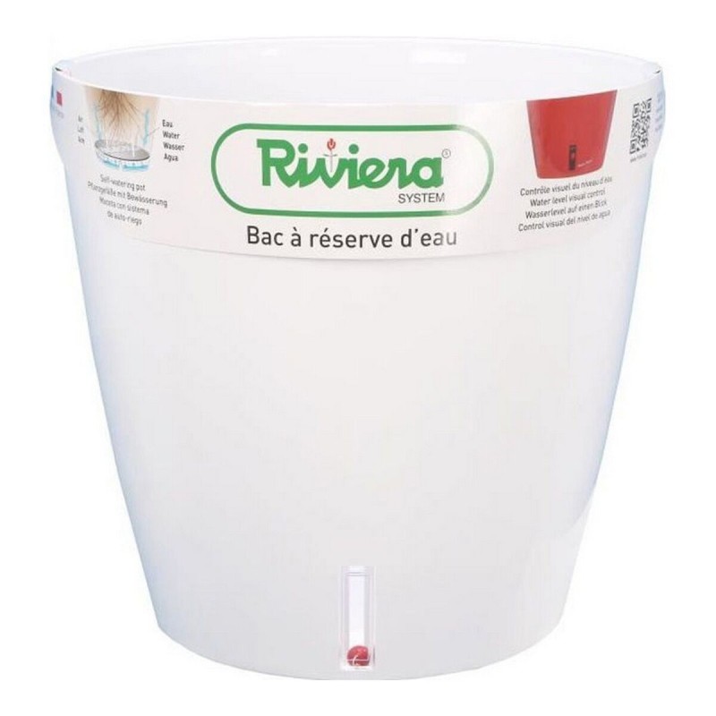 Pot auto-arrosant Riviera Eva New Blanc Plastique Ronde Ø 46 cm