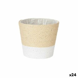 Cache-pot Blanc Corde Plastique 16 x 14,5 x 16 cm (24 Unités)