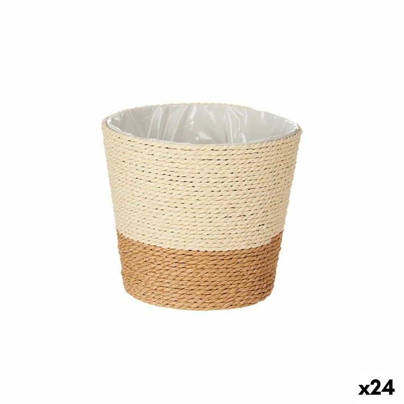 Cache-pot Marron Corde Plastique 16 x 14,5 x 16 cm (24 Unités)