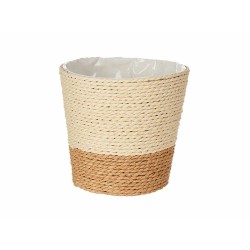 Cache-pot Marron Corde Plastique 14 x 12,5 x 14 cm (24 Unités)