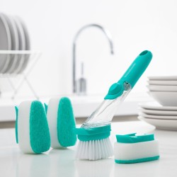 Brosse à récurer avec manche et distributeur de savon Cleasy InnovaGoods IG816117 Vert Plastique (Reconditionné A)