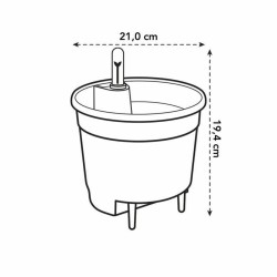 Pot Elho Noir polypropylène Rond Moderne Ø 21 cm 21 cm