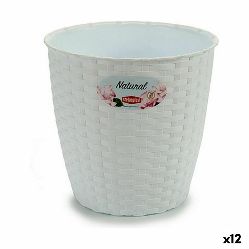 Cache-pot Stefanplast Blanc Plastique 19 x 17,5 x 19 cm (12 Unités)