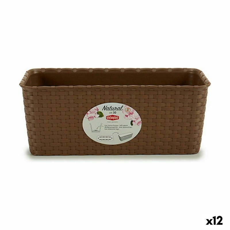 Jardinière Stefanplast Marron PVC 13 x 11 x 28,5 cm (12 Unités)