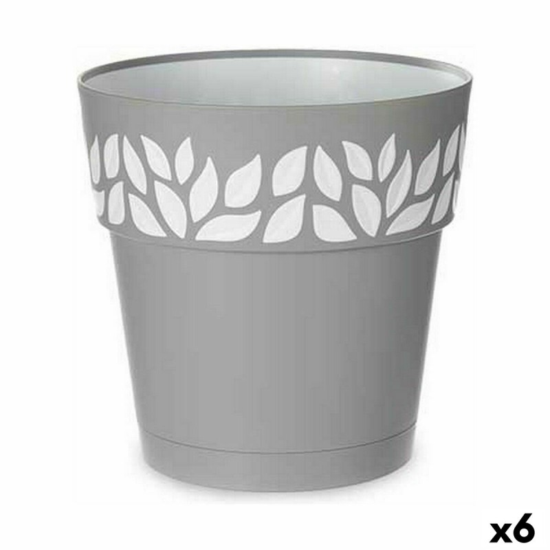 Pot auto-arrosant Stefanplast Cloe Gris Plastique 25 x 25 x 25 cm (6 Unités)