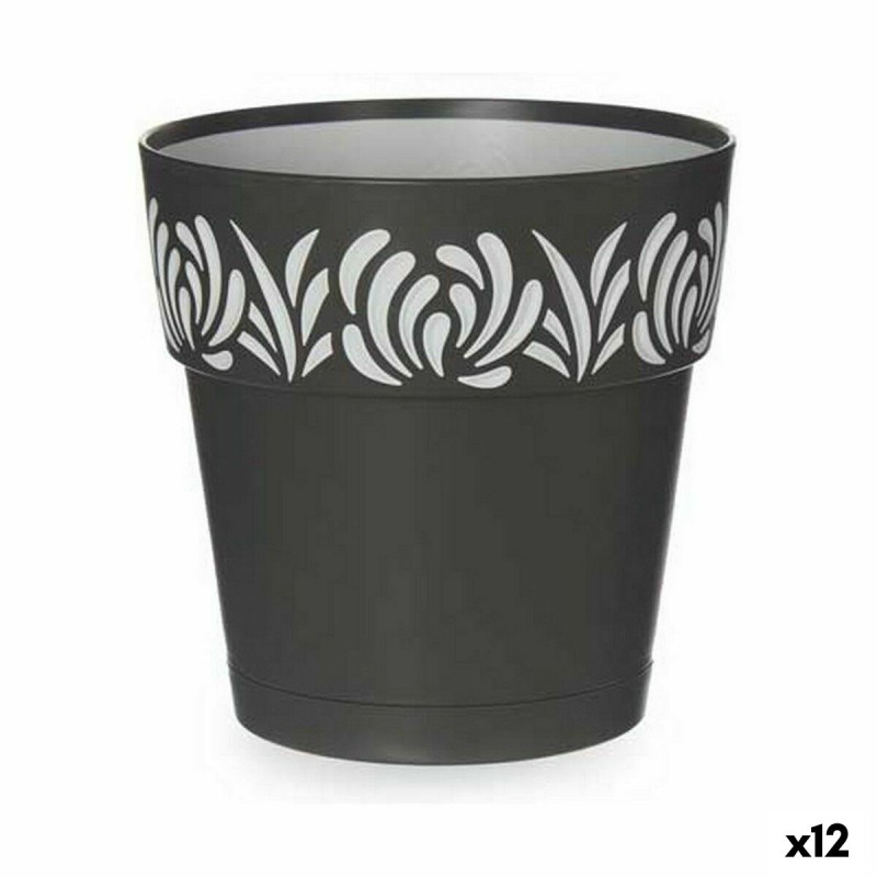 Pot auto-arrosant Stefanplast Gaia Anthracite Plastique 15 x 15 x 15 cm (12 Unités)