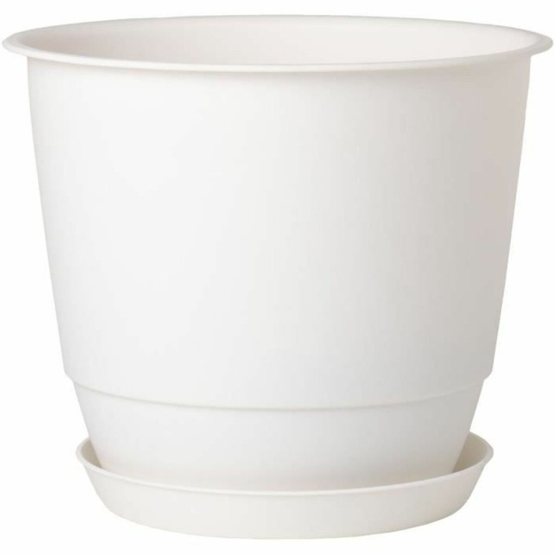 Pot Poétic Blanc Plastique Ronde