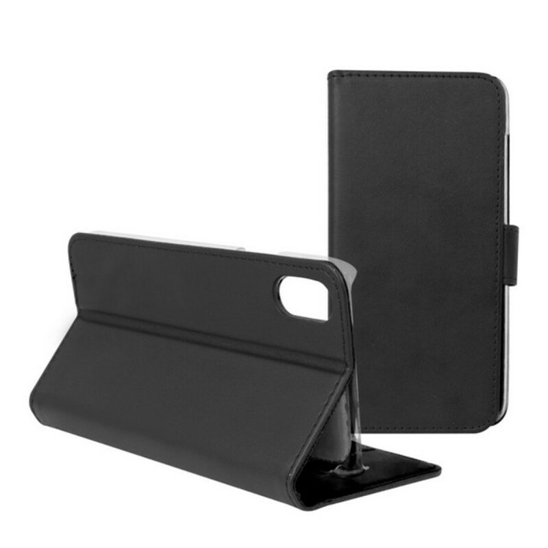 Housse pour Mobile avec coque Iphone X Contact Slim Noir Textile Polycarbonate