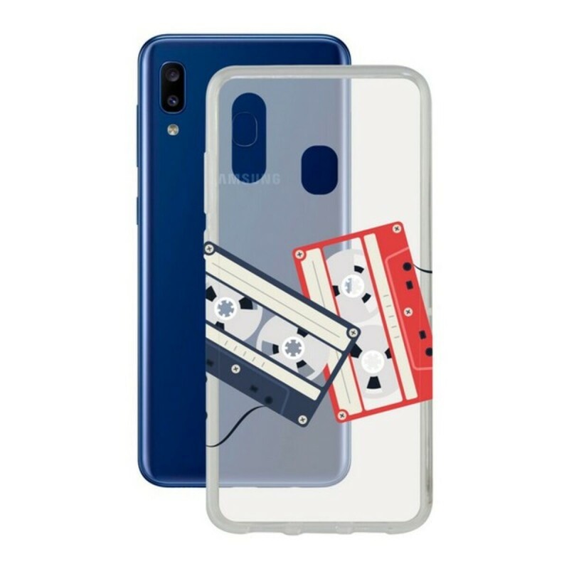 Protection pour téléphone portable Samsung Galaxy A20 KSIX Flex Cassettes TPU Transparent