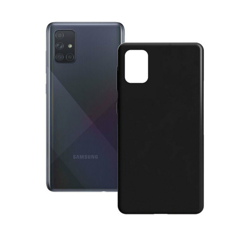 Protection pour téléphone portable Samsung Galaxy A71 Contact Silk TPU Noir