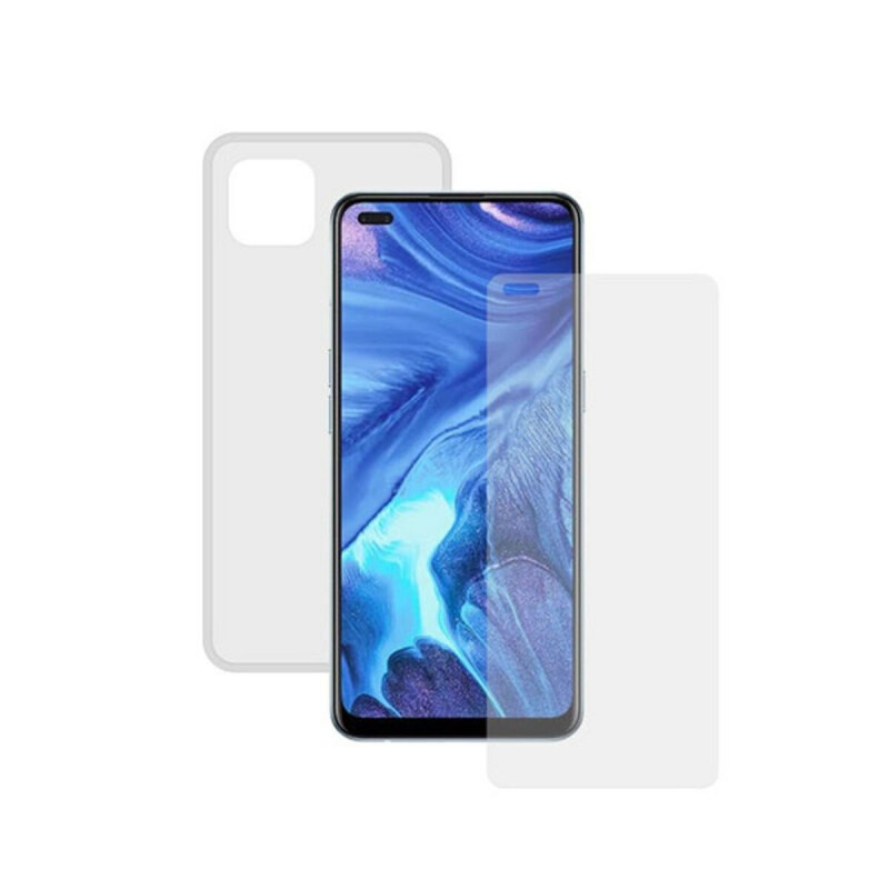 Film Protecteur en Verre Trempé pour Téléphone Portable + Étui pour Téléphone Portable Oppo Reno 4Z Contact Transparent