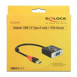 Adaptateur USB 3.0 vers VGA DELOCK 62738 20 cm Noir