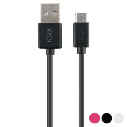 Câble KSIX BXCUSB01 Micro USB 1 m Noir